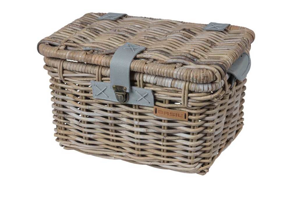 Mand - Basil - Denton - M - Grijs - Met Deksel Voorop - 23 Liter Mand - Basil - Denton - M - Grijs - Met Deksel Voorop - 23 Liter